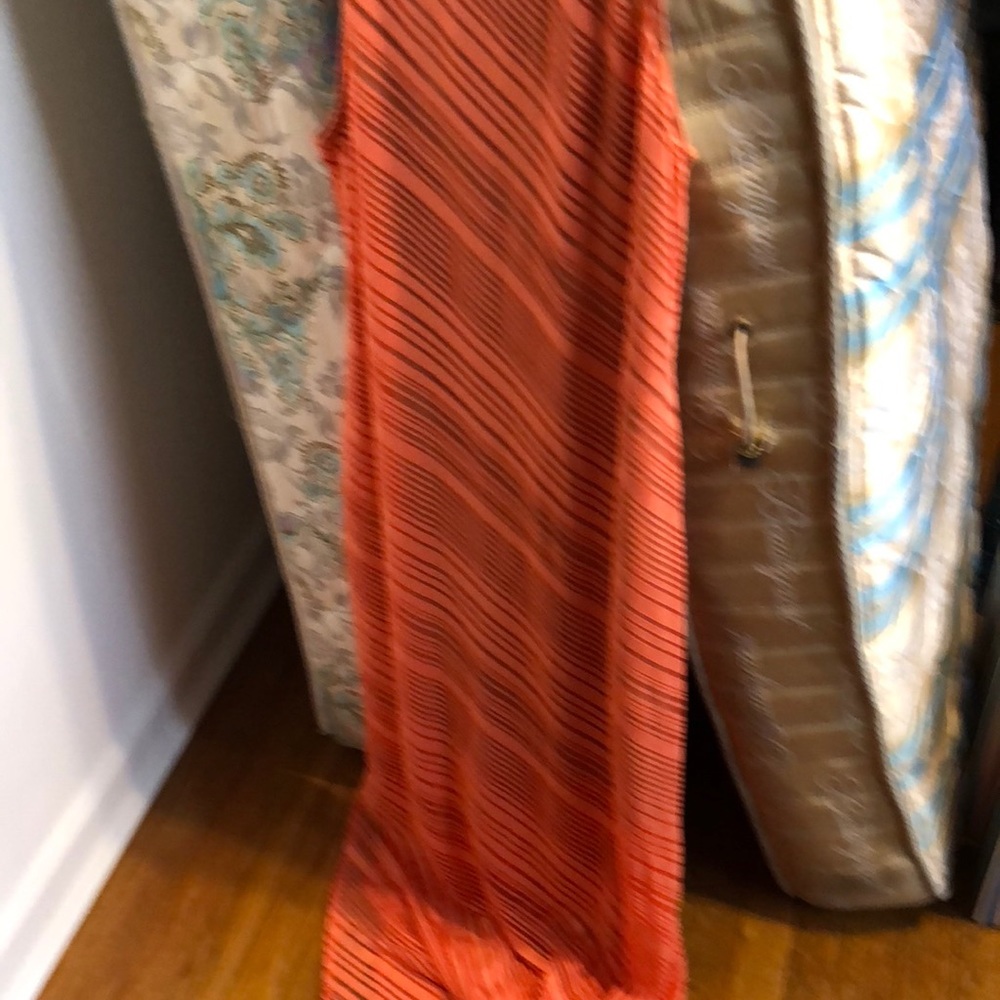 Salmon Rayon polyester spandex long dress nw